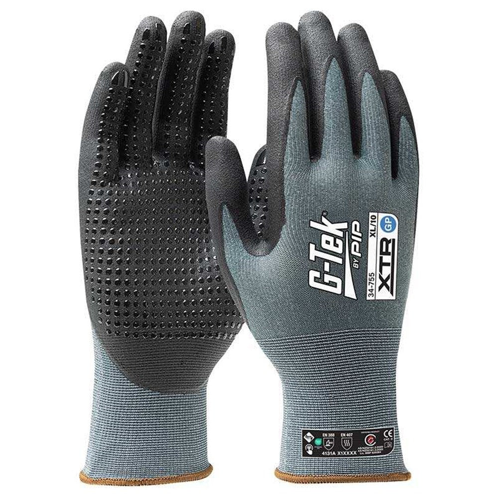 G-Tek Xtr 15G Gp Nitrile Dotted Gloves - 12 Pairs in 7 Size Options
