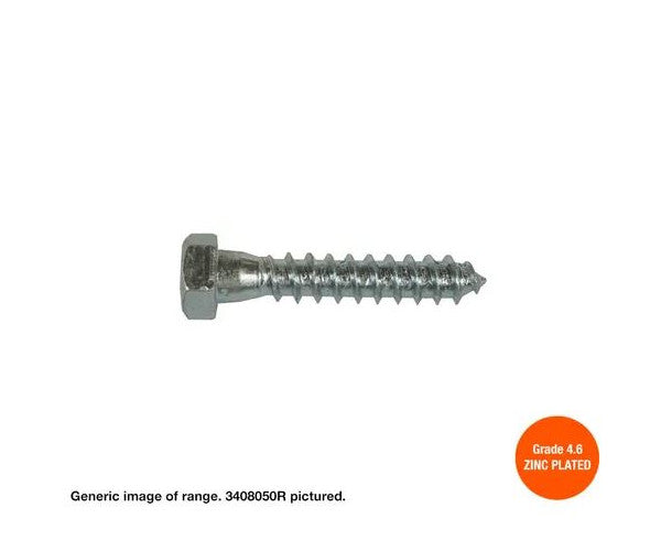 Macsim Hex Head Coach Screws Zinc Plated - Various Sizes and Quantities