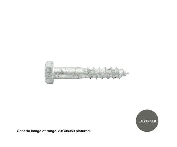 Macsim Hex Head Coach Screws Galvanised - Various Sizes and Quantities