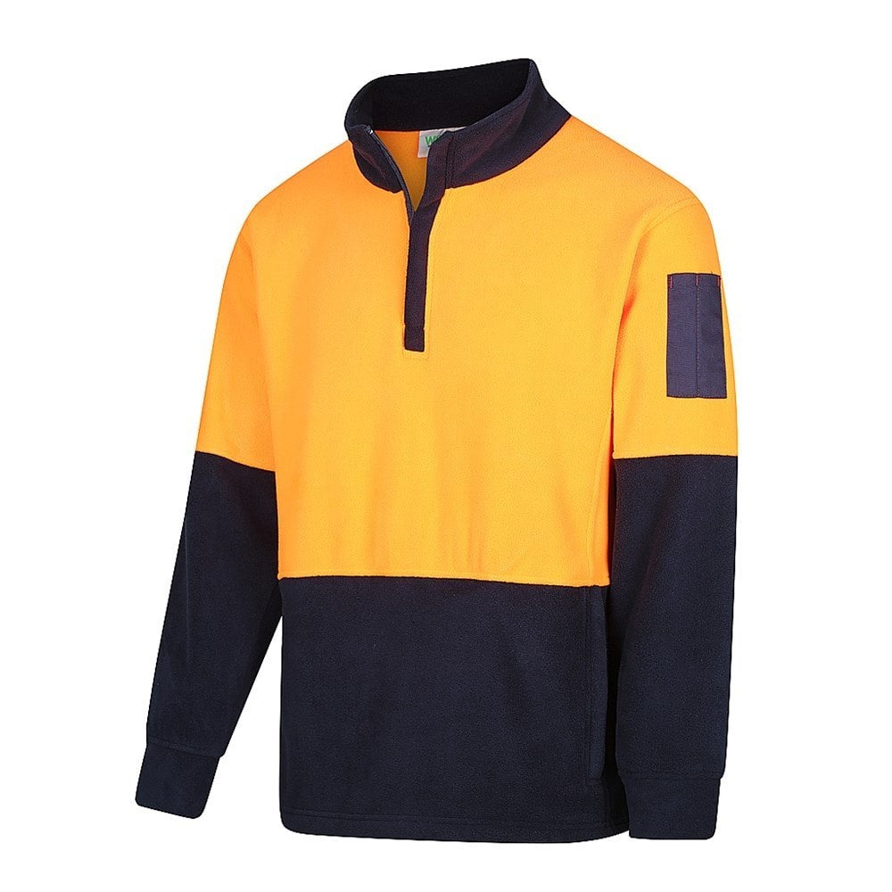 Hi Vis 2 Tone 1/4 Zip Polar Fleece Jumper - 2 Colour Options in Various Sizes