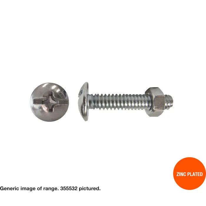 Roofing Zinc Bolt & Nut – Various Diameters and Metric Length