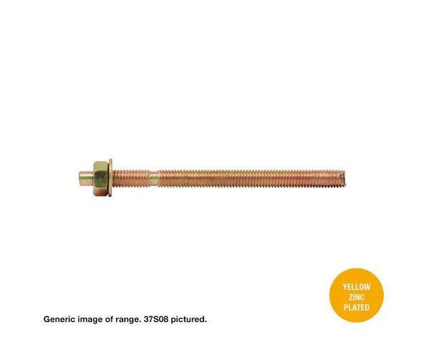 Macsim Chemical Anchor Yellow Zinc Plated Stud Bolts (Internal Hex Drive) - Box of 10 - Various Sizes