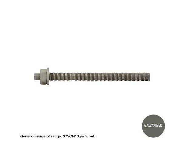 Macsim Chemical Anchor Galvanised Stud Bolts - HOLLOW Brick Sleeves – Box of 10 - Various Sizes