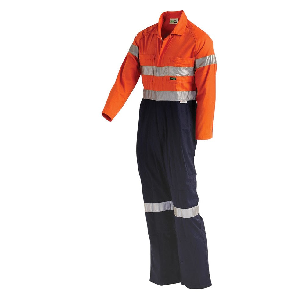 Hi Vis 2-Tone Lightweight Taped Coverall with Nylon Press Studs - 2 Colour Options in Various Sizes