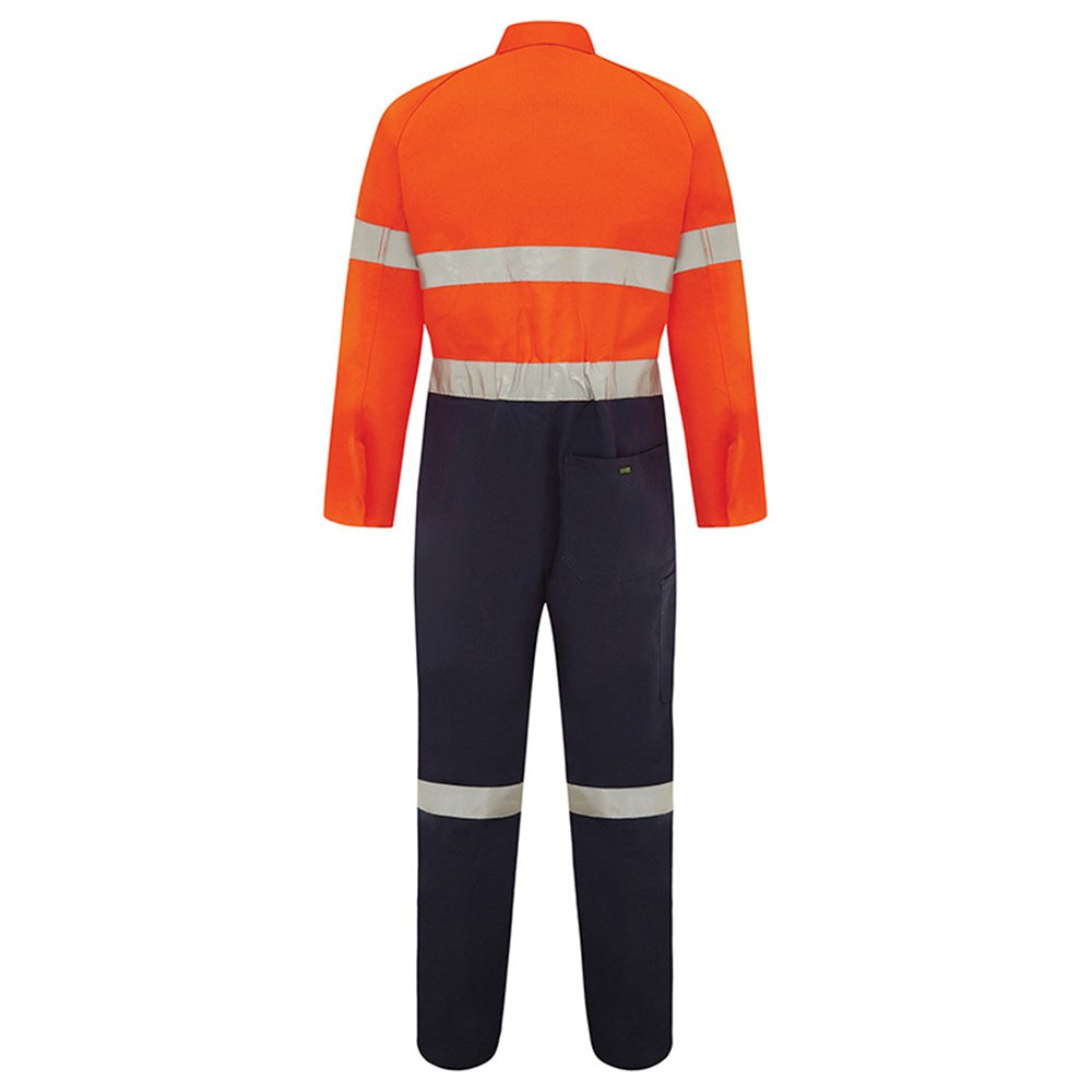 Hi Vis 2-Tone Lightweight Taped Coverall with Nylon Press Studs - 2 Colour Options in Various Sizes