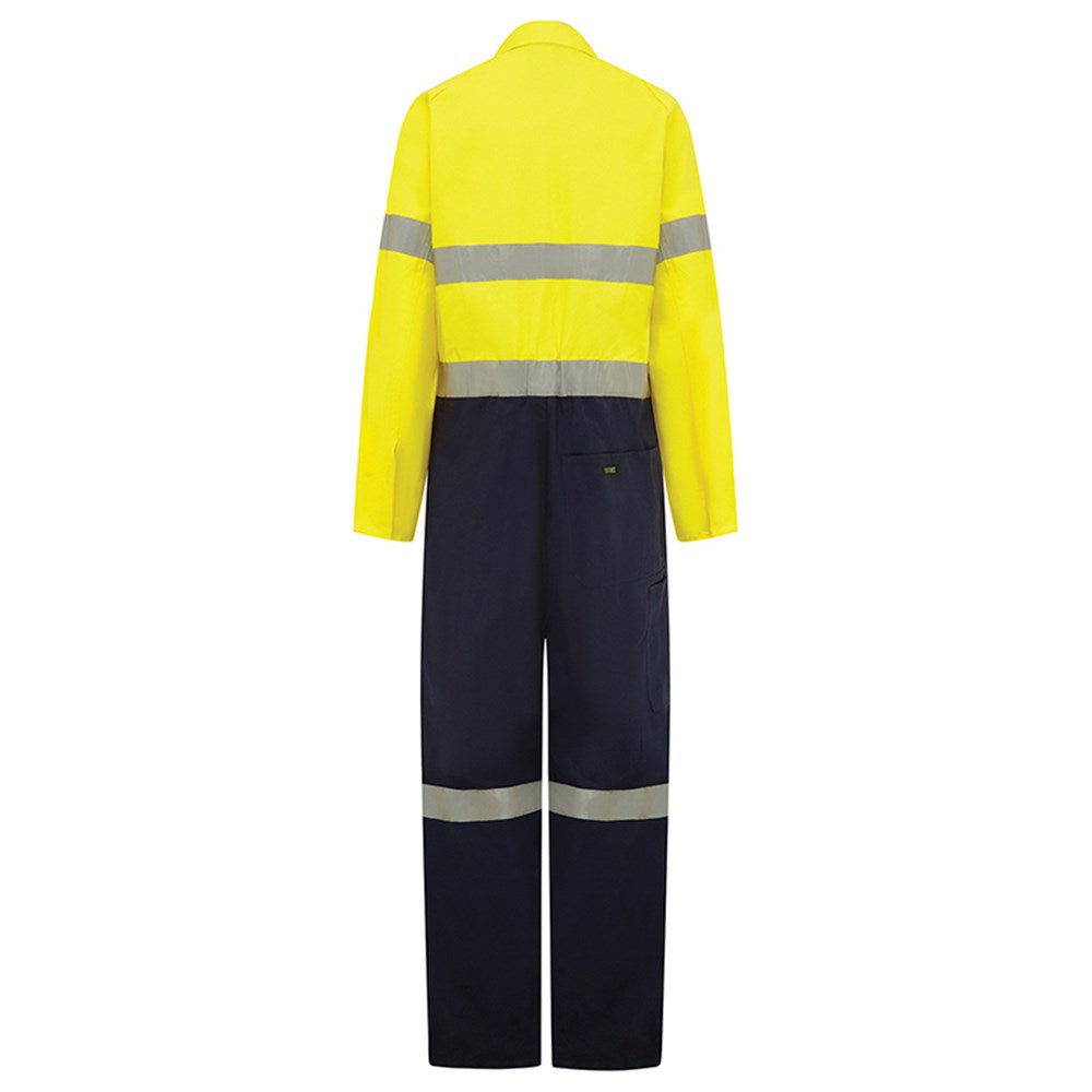 Hi Vis 2-Tone Lightweight Taped Coverall with Nylon Press Studs - 2 Colour Options in Various Sizes