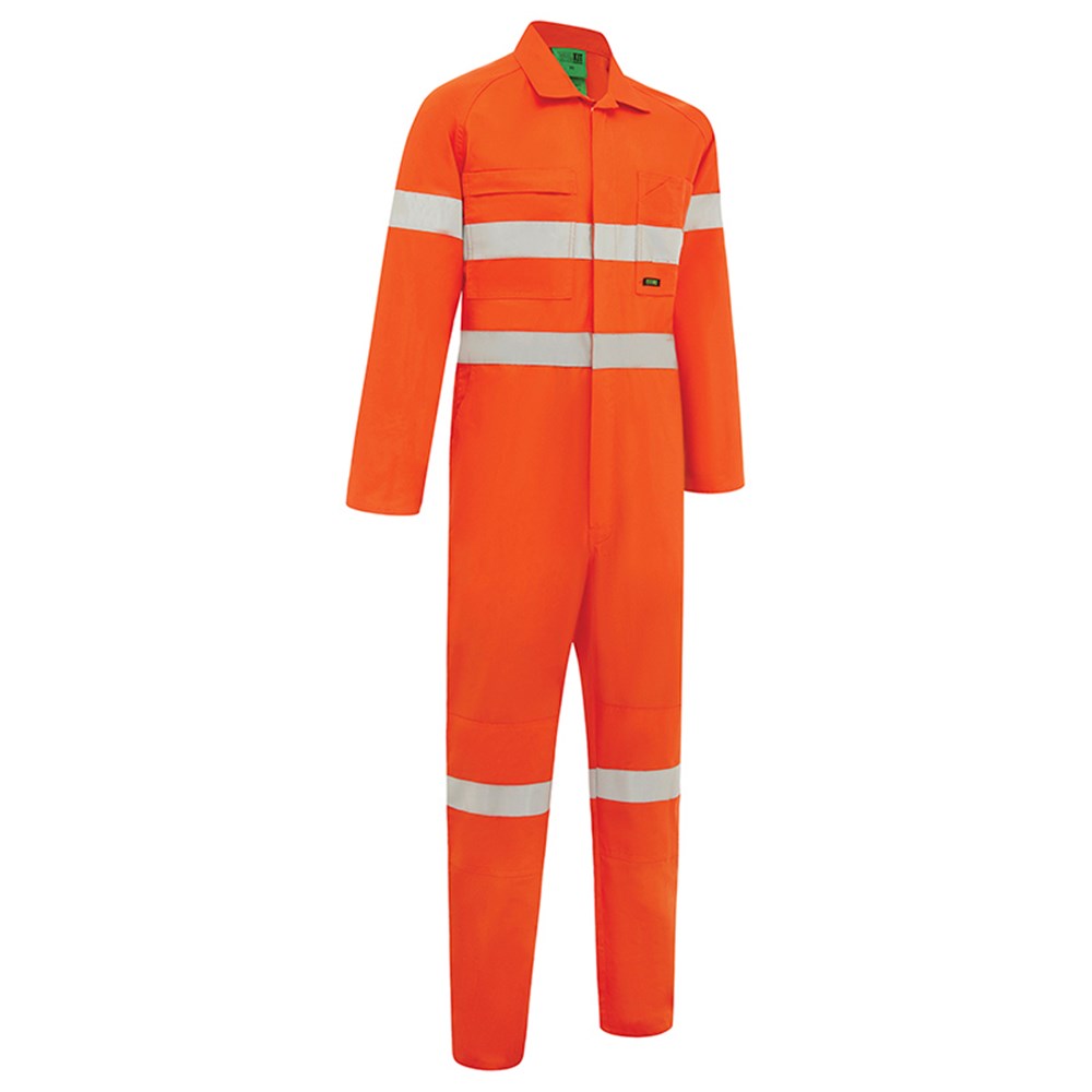 Hi Vis Tropical Orange Lightweight Taped Coverall with Zip Closure - Various Sizes