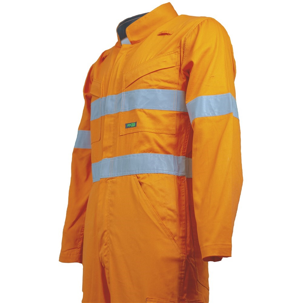 Hi Vis Tropical Orange Lightweight Taped Coverall with Zip Closure - Various Sizes