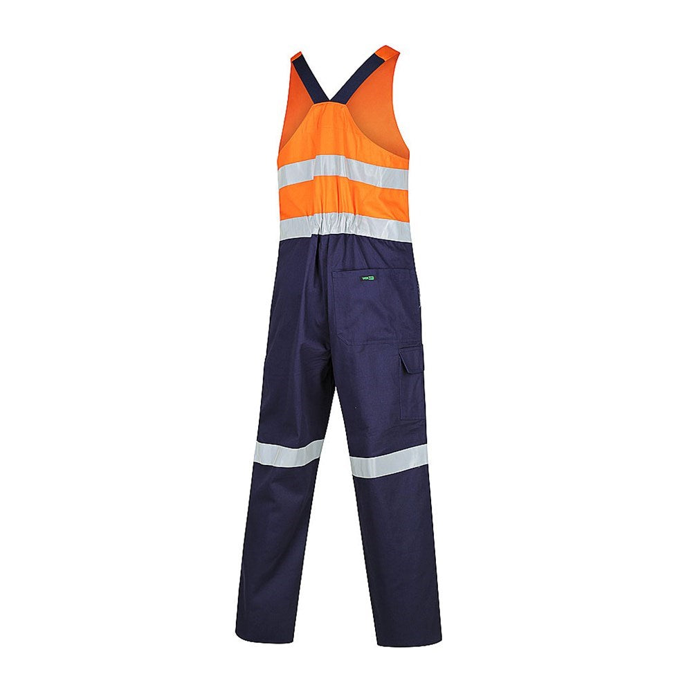 Hi Vis 2-Tone Regular Weight Action Back Coverall with Reflective Tape - 2 Colour Options in Various Sizes