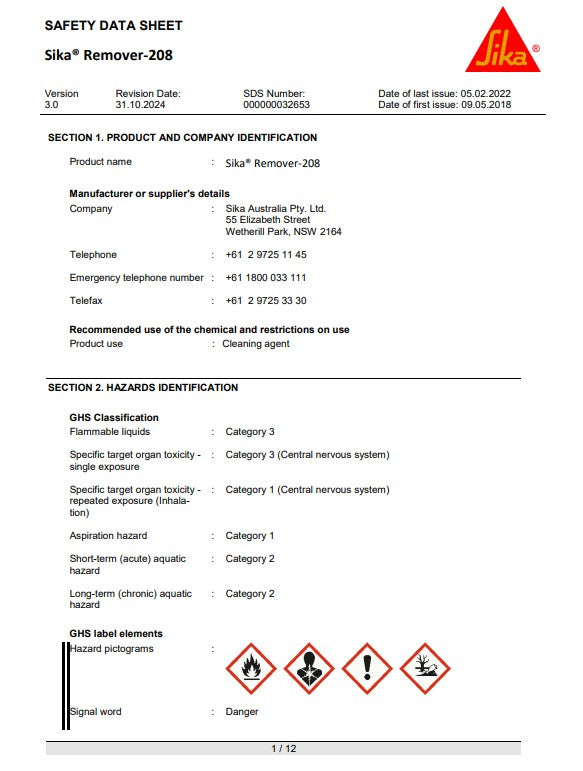 Sika Remover 208 1L