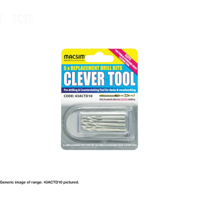 Macsim Clever Tool Replacement Drill Bits - Pack of 5 - Various Sizes