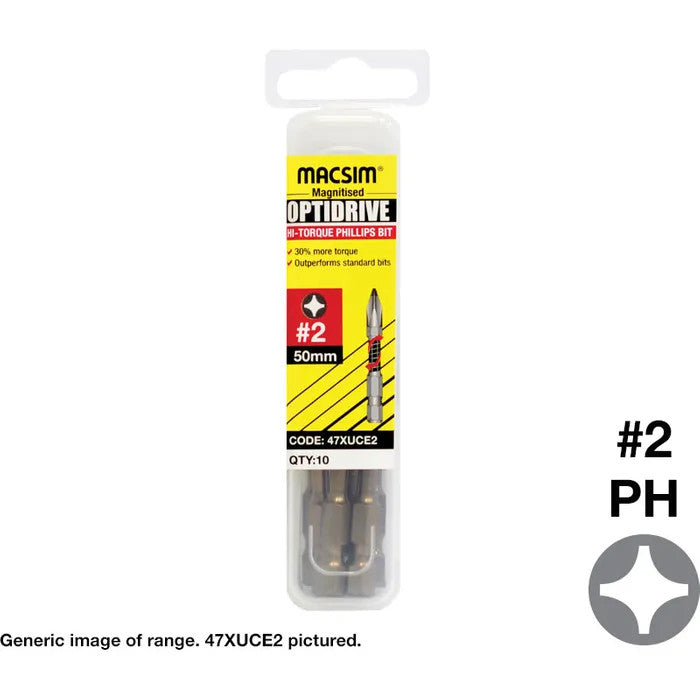 #2 TORSION Square or Phillips Drive Insert Bit - Pack of 10