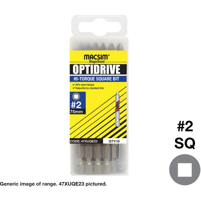 #2 TORSION Square or Phillips Drive Insert Bit - Pack of 10