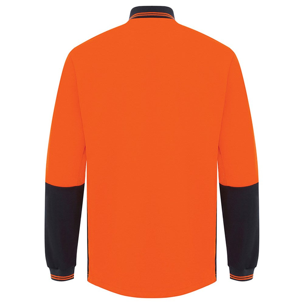 Hi Vis Long Sleeve Poly Cotton Polo Shirt - 2 Colour Options in Various Sizes