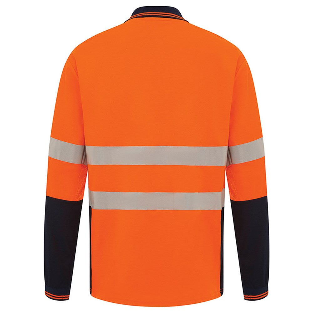 Hi Vis Long Sleeve Taped Polo Shirt - 2 Colour Options in Various Sizes