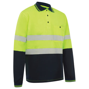 Hi Vis Long Sleeve Taped Polo Shirt - 2 Colour Options in Various Sizes