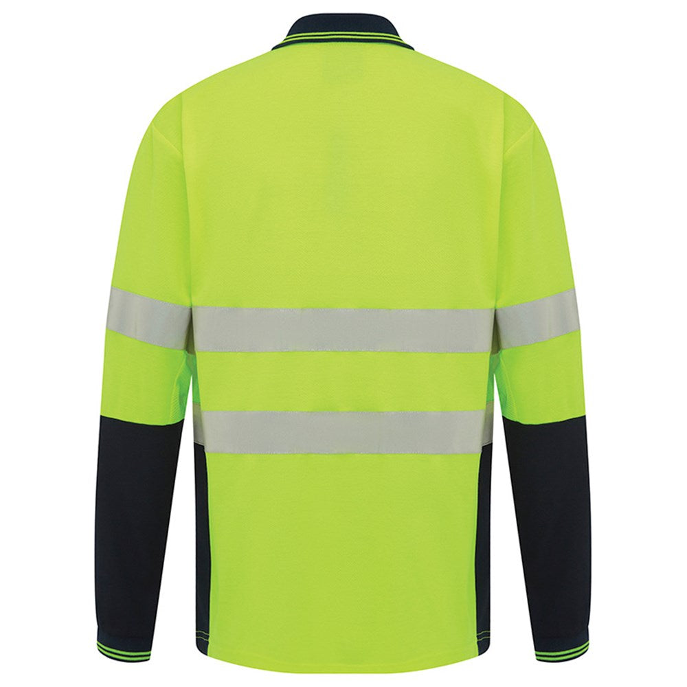 Hi Vis Long Sleeve Taped Polo Shirt - 2 Colour Options in Various Sizes