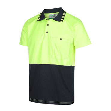 Hi Vis Short Sleeve Poly Cotton 2 Tone Polo Shirt - 2 Colour Options in Various Sizes