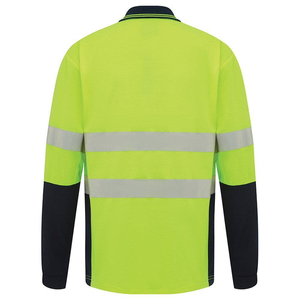 Kevlar Cut Protection Hi Vis Long Sleeve Taped Polo Shirt - 2 Colour Options in Various Sizes