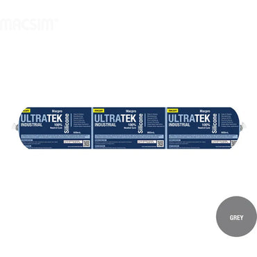 ULTRA-TEK INDUSTRIAL Silicone Sealant Grey or Matt Black Box of 20 300ml Cartridge or Box of 10 600ml Sausages