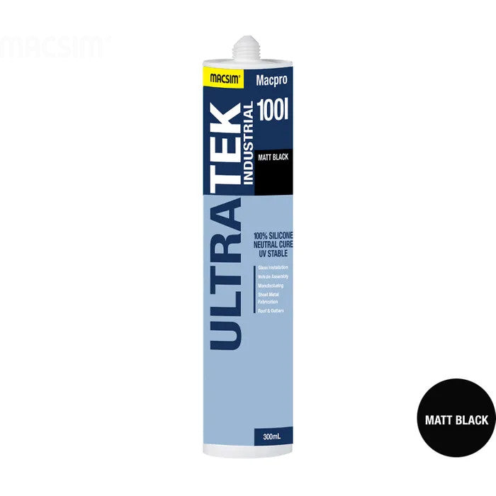 ULTRA-TEK INDUSTRIAL Silicone Sealant Grey, Matt Black, Transcluent or White Box of 20 300ml Cartridge or Box of 10 600ml Sausages