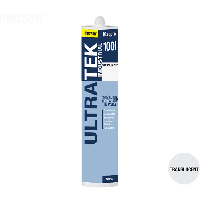 ULTRA-TEK INDUSTRIAL Silicone Sealant Grey, Matt Black, Transcluent or White Box of 20 300ml Cartridge or Box of 10 600ml Sausages