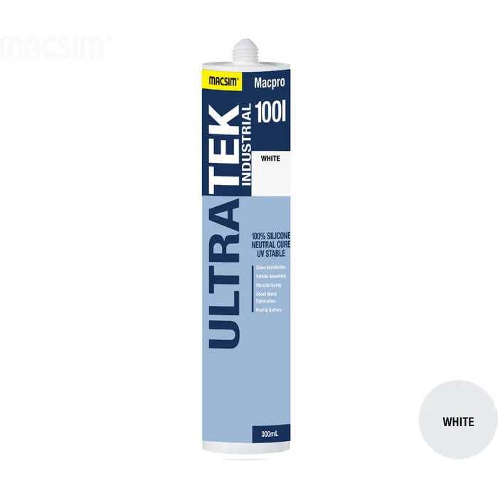ULTRA-TEK INDUSTRIAL Silicone Sealant Grey, Matt Black, Transcluent or White Box of 20 300ml Cartridge or Box of 10 600ml Sausages