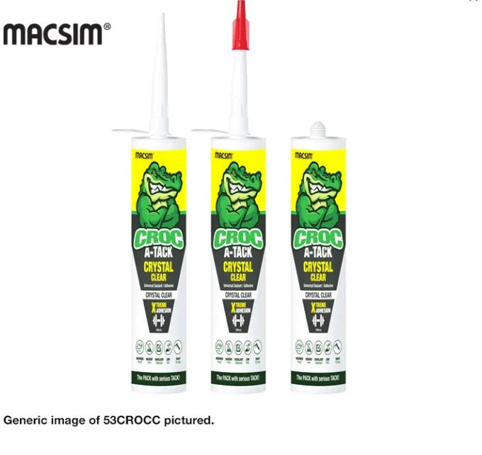 Croc A-Tack Instant Grab MS Sealant Crystal Clear - Box of 20