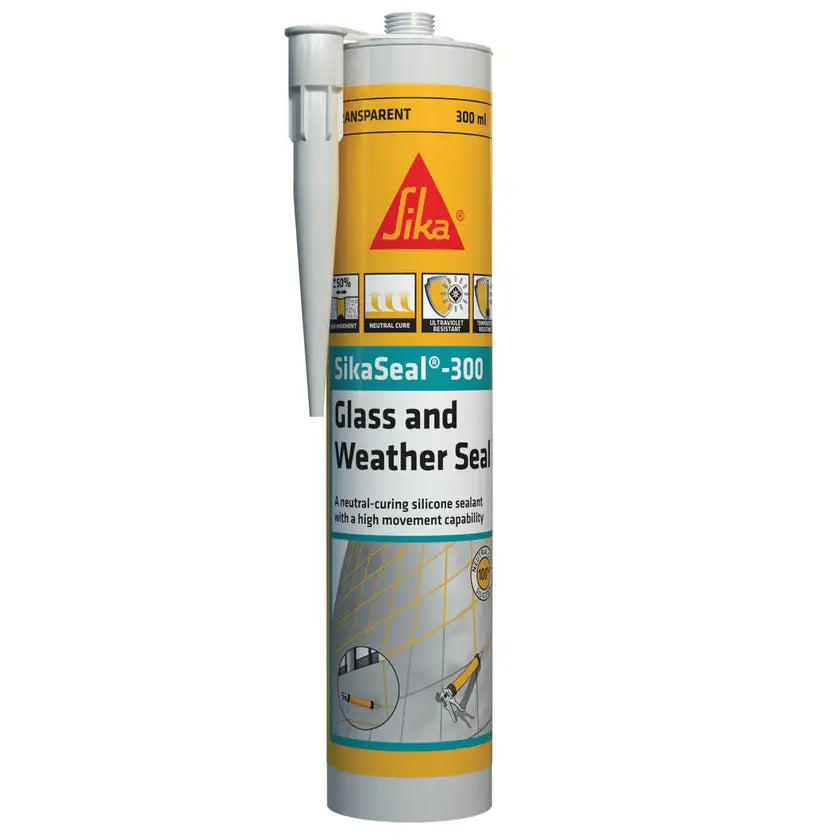 SikaSeal-300 Glass & Weather Seal Transculent 300ml Cartridge- Box of 25