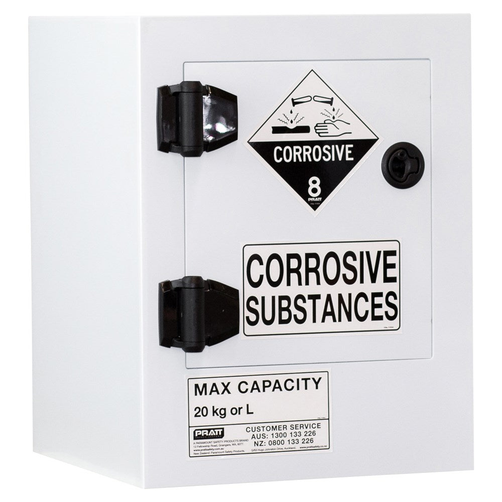 Pratt Class 8 Corrosive Substance Storage Cabinet Polypropylene - Various Door Shelf Combinations