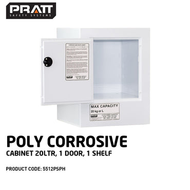 Pratt Class 8 Corrosive Substance Storage Cabinet Polypropylene - Various Door Shelf Combinations