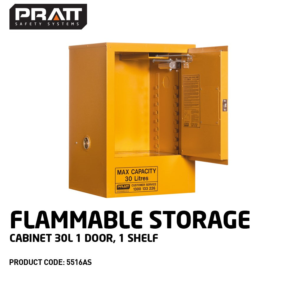 Pratt Class 3 Flammable Combustible Liquid Storage Cabinets - Various Door Shelf Combinations