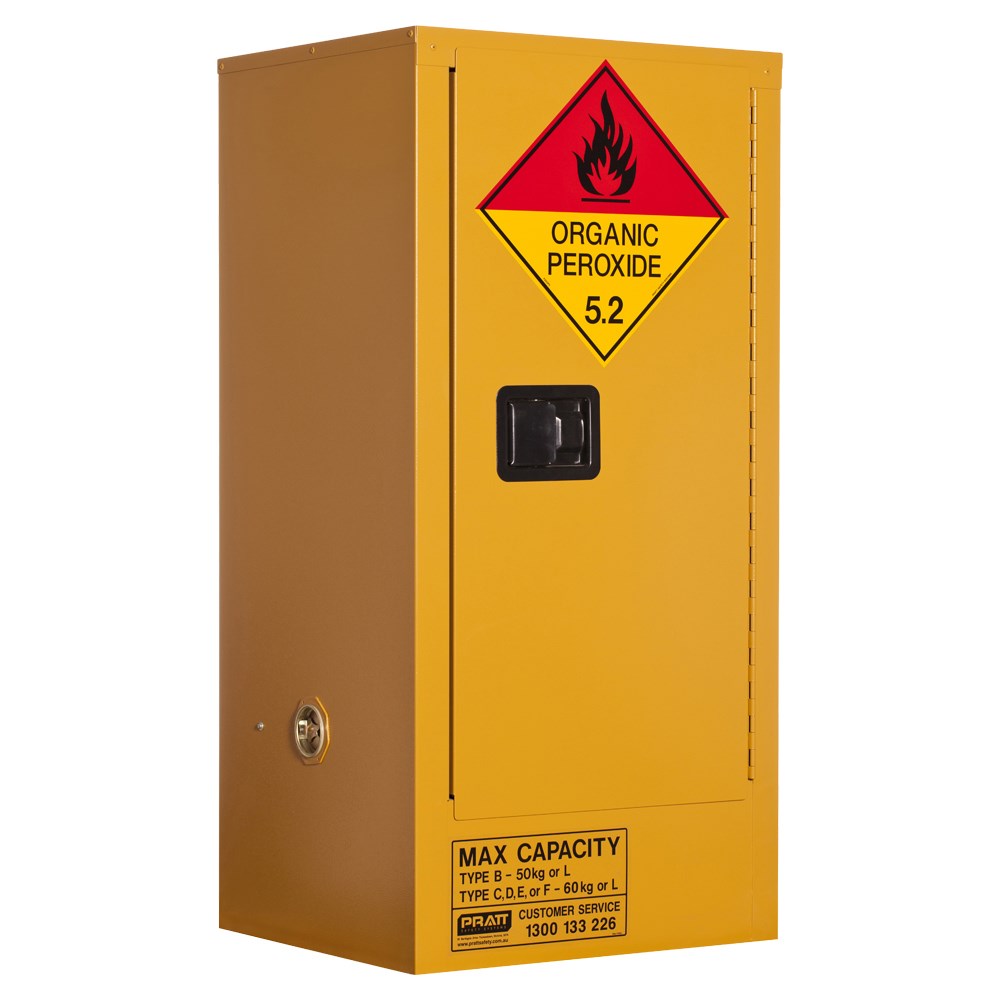 Pratt Class 5.2 Organic Peroxide Storage Cabinet with 1 Door and Adjustable Shelves