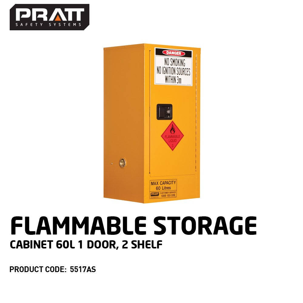 Pratt Class 3 Flammable Combustible Liquid Storage Cabinets - Various Door Shelf Combinations