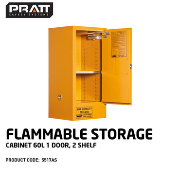 Pratt Class 3 Flammable Combustible Liquid Storage Cabinets - Various Door Shelf Combinations