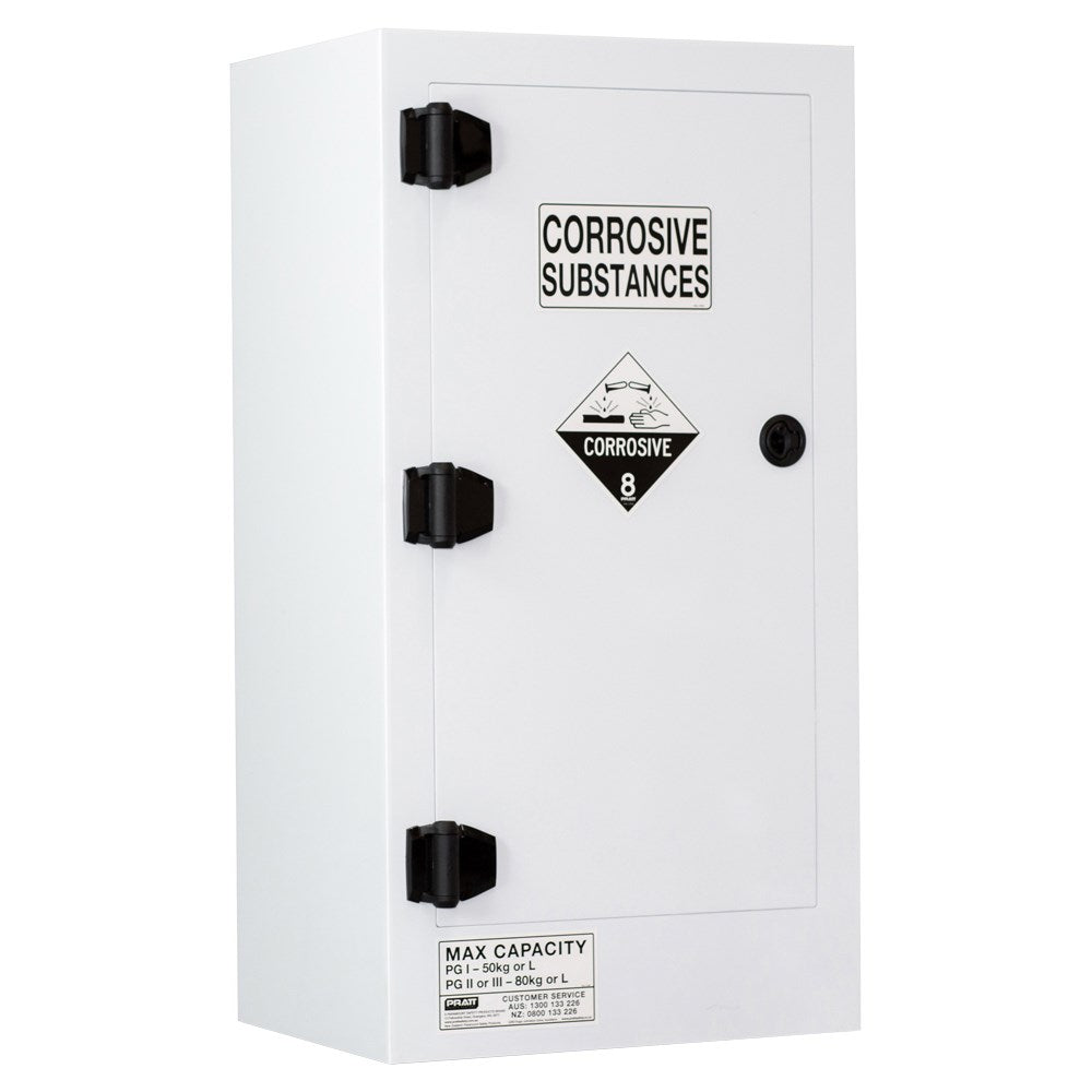 Pratt Class 8 Corrosive Substance Storage Cabinet Polypropylene - Various Door Shelf Combinations
