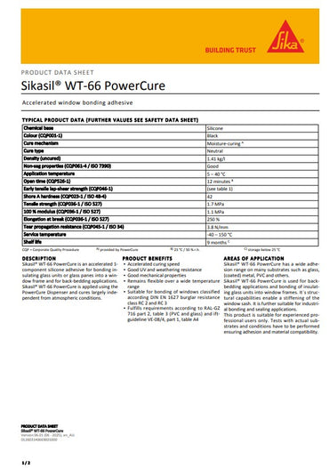 SikaSil WT-66 PowerCure 600ml A+B - Box of 14
