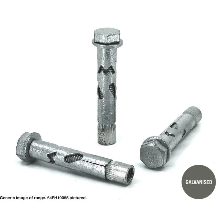 Macsim Flush Head MasonBolt / AnchorBolt Galvanised - Various SIzes and Quantities