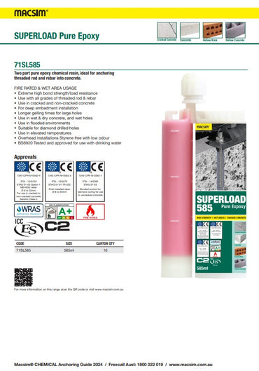 Super Load Epoxy 585ml - Box of 10