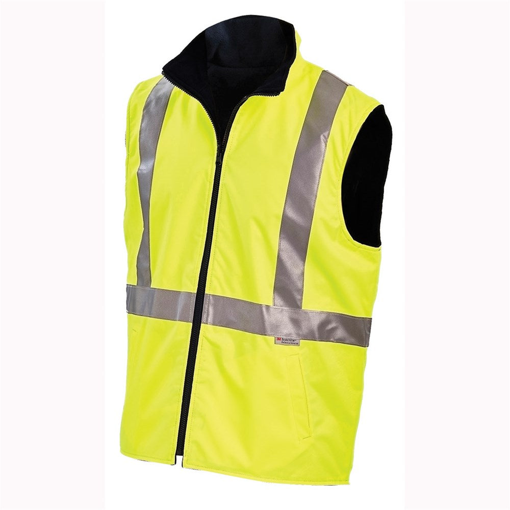 Hi Vis Reversible Vest with Reflective Tape - 2 Colour Options in Various Sizes