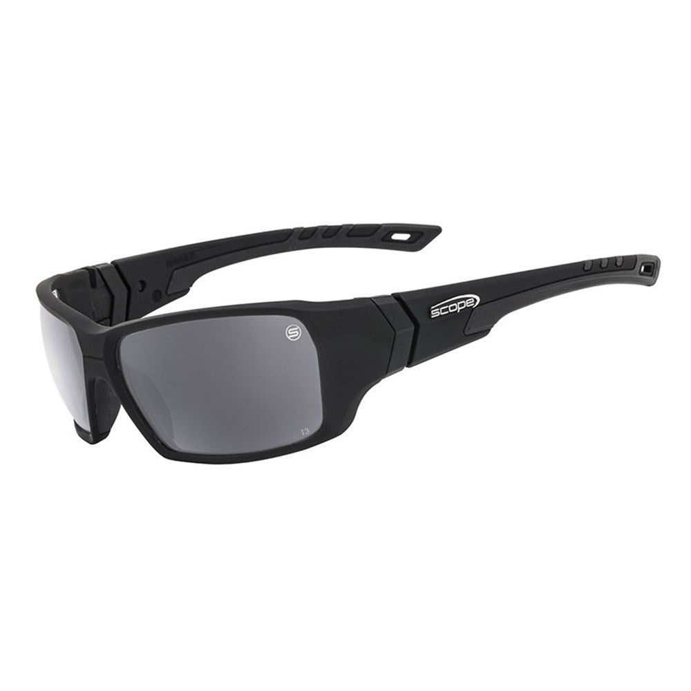 Scope Ranger Frozen Black Frame Safety Glasses - 6 Lens Colour Options