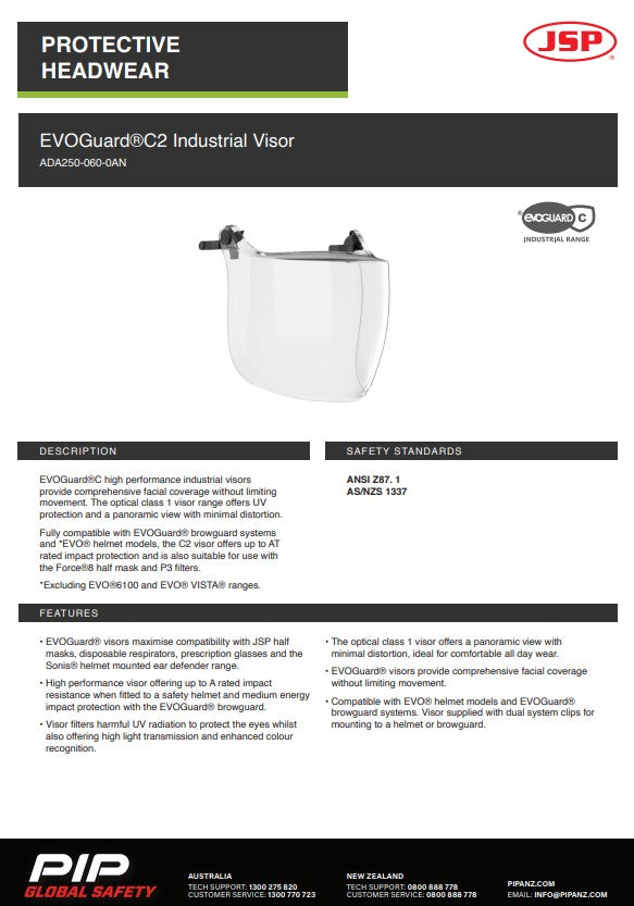 JSP Safety Helmet Replacement Visor
