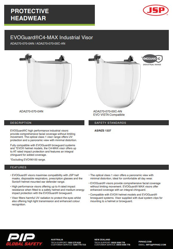 JSP Safety Helmet Replacement Visor