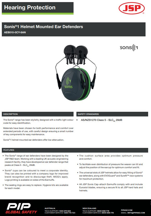 Sonis Mounted EarMuffs - 3 Style Options