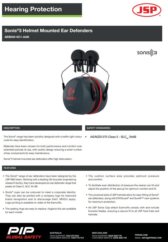 Sonis Mounted EarMuffs - 3 Style Options