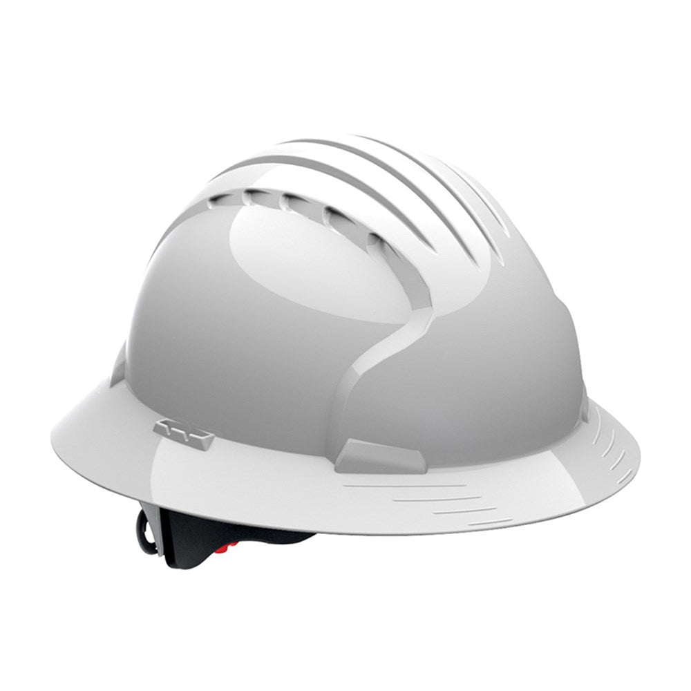 JSP Evo 6100 and 6161 Full Brim Hard Hat White - vented and unvented