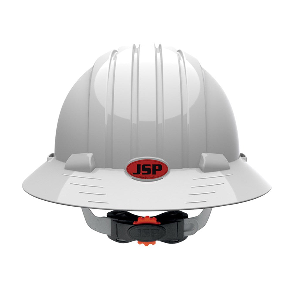 JSP Evo 6100 and 6161 Full Brim Hard Hat White - vented and unvented