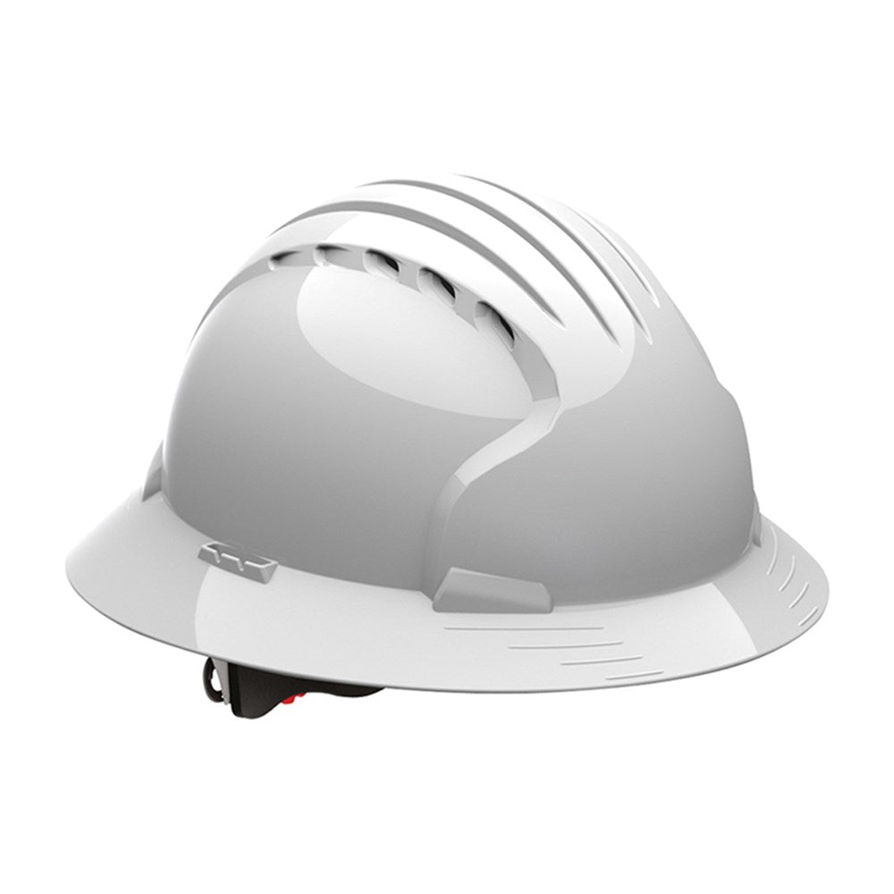 JSP Evo 6100 and 6161 Full Brim Hard Hat White - vented and unvented