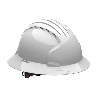 JSP Evo 6100 and 6161 Full Brim Hard Hat White - vented and unvented