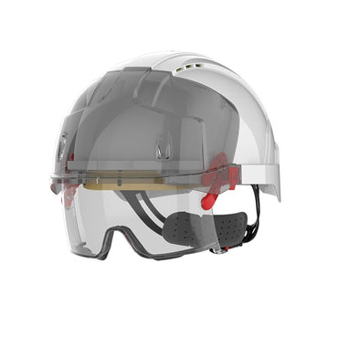 JSP Evo Vista Lens White/Smoke Helmet - Wheel Ratchet - Clear Lens vented and unvented options